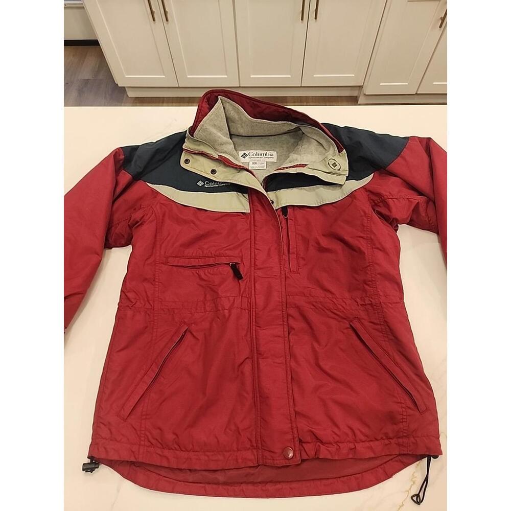 VINTAGE Columbia Jacket Women Medium Red 3 in 1